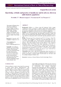 IJBCP International Journal of Basic & Clinical Pharmacology Knowledge, Attitude and Practice of Insulin Use and Its Adve