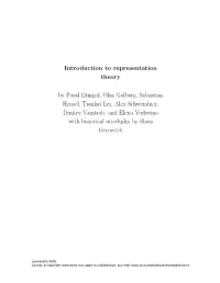 Introduction to Representation Theory by Pavel Etingof, Oleg Golberg