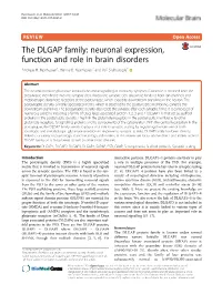 The DLGAP Family: Neuronal Expression, Function and Role in Brain Disorders Andreas H