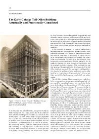 The Early Chicago Tall Office Building: Artistically and Functionally Considered
