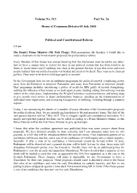 Volume No. 513 Part No. 26 House of Commons Debates 05 July 2010