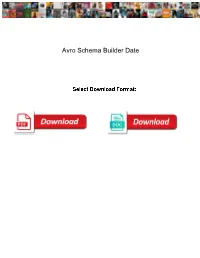 Avro Schema Builder Date