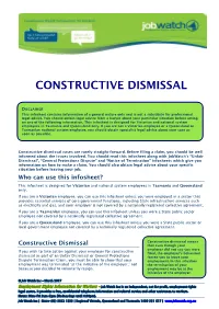 Constructive Dismissal