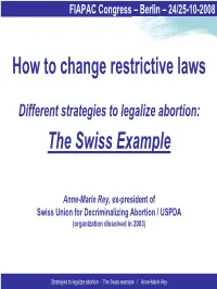 Different Strategies to Legalize Abortion: the Swiss Example PDF