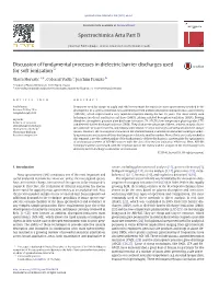 Discussion of Fundamental Processes in Dielectric Barrier Discharges Used for Soft Ionization☆