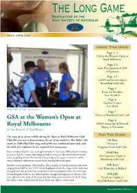 GSA at the Women's Open at Royal Melbourne