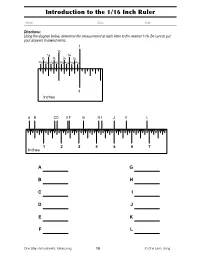 Introduction to the 1/16 Inch Ruler