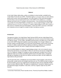 Postal Innovation Zones: a New Avenue for USPS Reform Abstract in the United States, Letter Pickup, Sorting, and Delivery Is