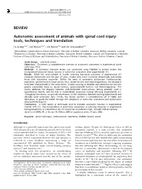 REVIEW Autonomic Assessment of Animals with Spinal Cord
