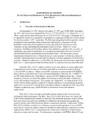 SUPPORTING STATEMENT for the Paperwork Reduction Act New Information Collection Submission for Rule 15C2-11