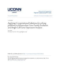 Applying Computational Solutions for Solving Problems in Mammalian