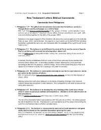 New Testament Letters Biblical Commands