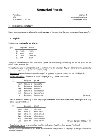 Unmarked Plurals