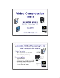 Video Compression Tools Video Compression Tools