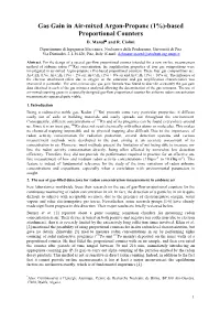 Gas Gain in Air-Mixed Argon-Propane (1%)-Based Proportional Counters