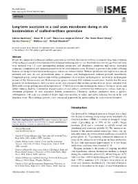 Long-Term Succession in a Coal Seam Microbiome During in Situ Biostimulation of Coalbed-Methane Generation