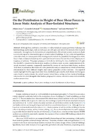 On the Distribution in Height of Base Shear Forces in Linear Static Analysis of Base-Isolated Structures