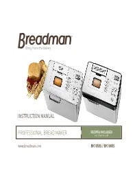 Professional Bread Maker Instruction Manual