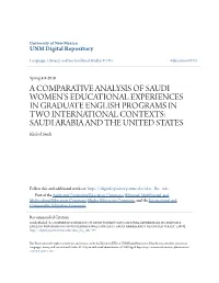 A Comparative Analysis of Saudi Women's Educational Experiences