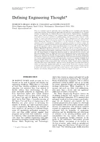 Defining Engineering Thought*