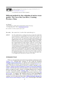 Different Methods for the Evaluation of Surface Water Quality: the Case of the Liao River, Liaoning Province, China