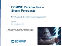 ECMWF Perspective – Storm Forecasts