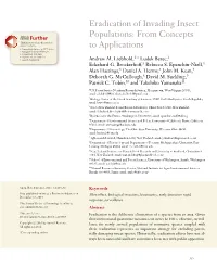Eradication of Invading Insect Populations: from Concepts to Applications Andrew M