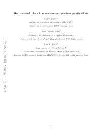 Gravitational Echoes from Macroscopic Quantum Gravity Effects