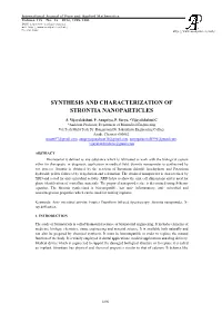 Synthesis and Characterization of Strontia Nanoparticles