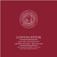 2020 Convocation Program