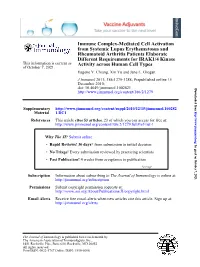 Activity Across Human Cell Types Different Requirements for IRAK1/4