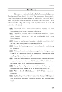Below Are the Questions I Asked on the Final Exams in the Economic Development of Japan from 1999 to 2004