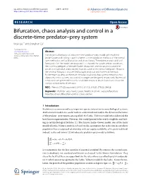 Bifurcation, Chaos Analysis and Control in a Discrete-Time Predator–Prey System