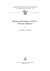 Design and Synthesis of HIV-1 Protease Inhibitors