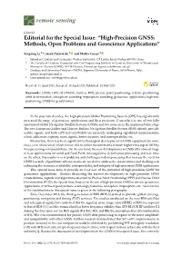 High-Precision GNSS: Methods, Open Problems and Geoscience Applications”