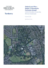 Housing for Particular Groups Oxford Brookes University Written Statement