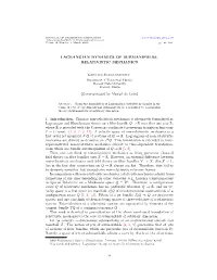 Lagrangian Dynamics of Submanifolds. Relativistic Mechanics