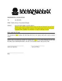 Solicitation Number: Usc-R