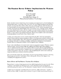 The Russian Barter Debate: Implications for Western Policy