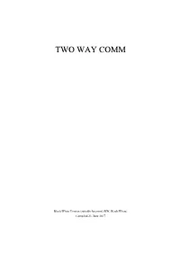 TWO WAY COMM II 23.06.17 A) Table of Contents, in Checksheet Order