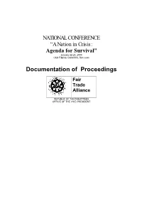 Documentation of Proceedings Fair Trade Alliance