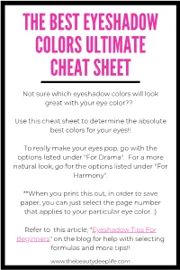 Eyeshadow Color Cheat Sheet