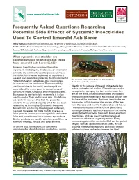 Frequently Asked Questions Regarding Potential Side Effects of Systemic Insecticides Used to Control Emerald Ash Borer