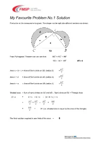 My Favourite Problem No.1 Solution