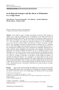 Seed Dispersal Strategies and the Threat of Defaunation in a Congo Forest