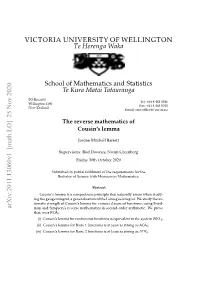 The Reverse Mathematics of Cousin's Lemma