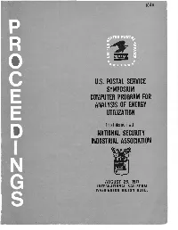 Us Postal Service Symposium Computer Program for Analysis Of