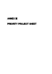 Annex Iii Priority Project Sheet