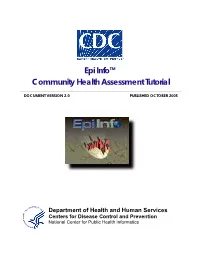 Epi Info™ Community Health Assessment Tutorial