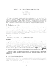 Higher-Order Linear Differential Equations